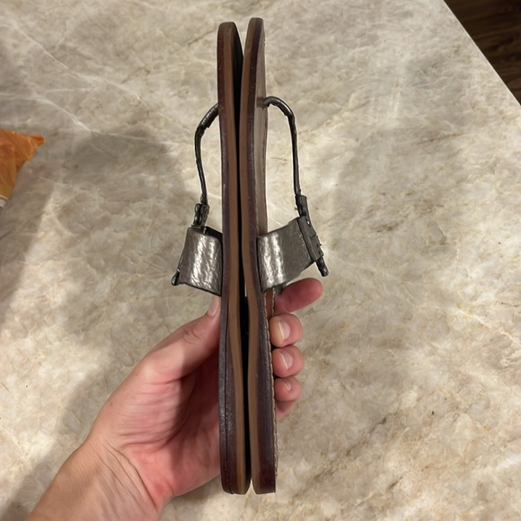 Tory Burch Moore Sandals metallic pewter size 9 - Picture 7 of 9